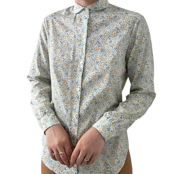 Vintage 1970s Pastel Floral Cottagecore Spring Hippie Blouse Sz S - Picture 8 of 9